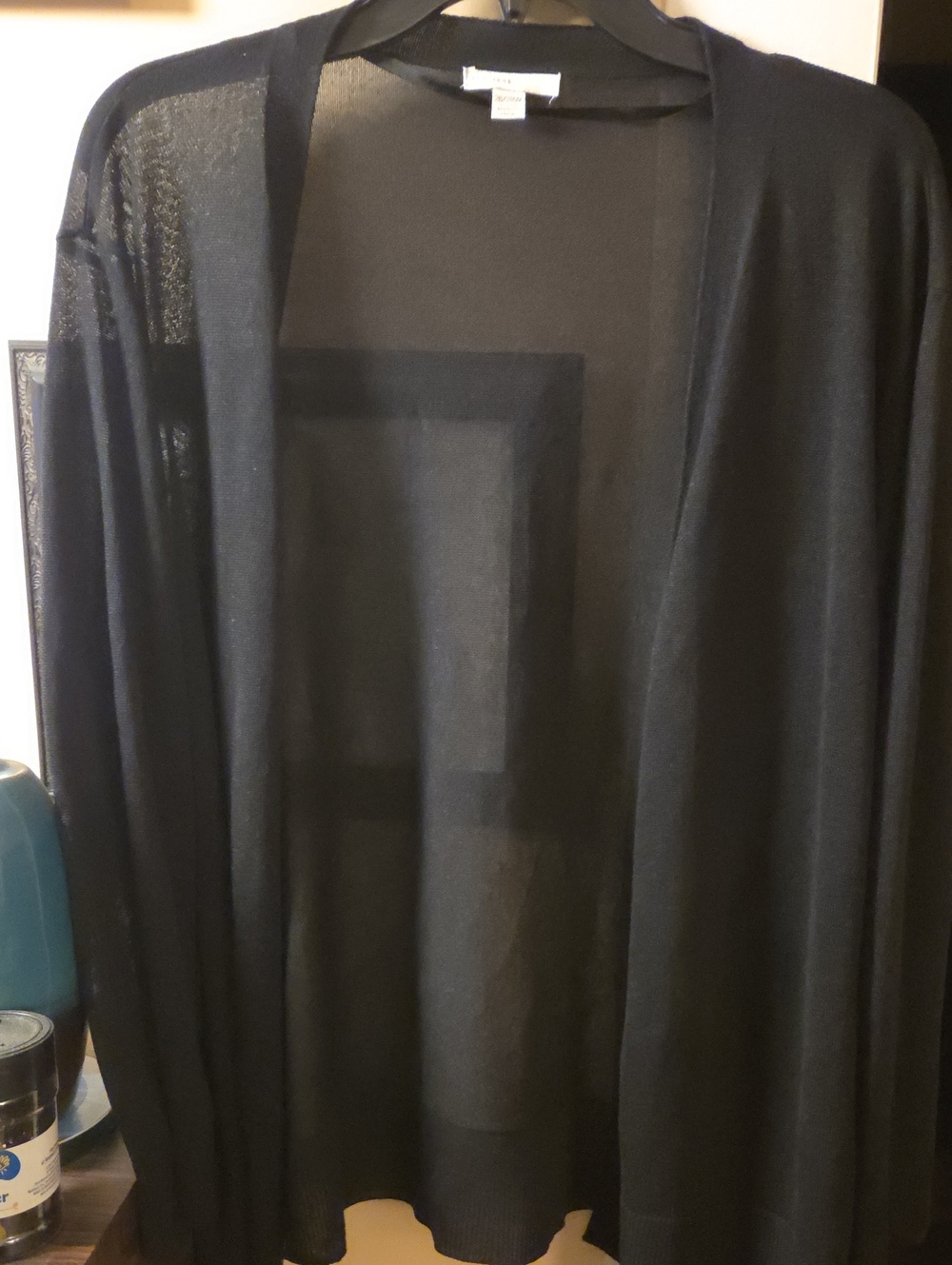 Lightweight Black Open-Front Cardigan